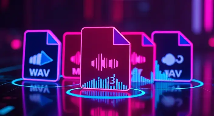 An image showing different file icons representing audio files (e.g., WAV, MP3) and perhaps a waveform visualization, indicating the required audio inputs.