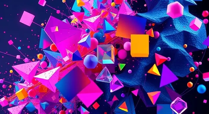 "An abstract AI-generated art piece depicting freedom of expression, showcasing a variety of colors and unusual shapes to represent creative freedom. The image should capture surrealism, blending vibrant colors and geometric patterns."