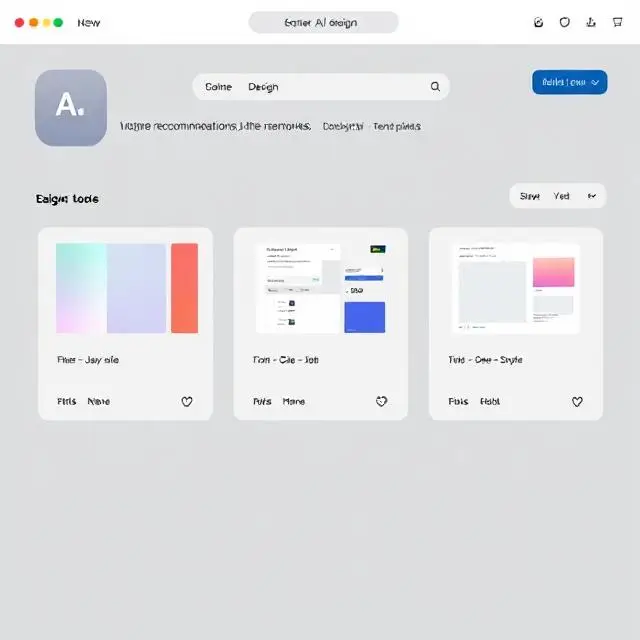 An image showing the AI interface suggesting different design options based on a user’s preferences. Include elements like color recommendations, font styles, and design templates based on user input.