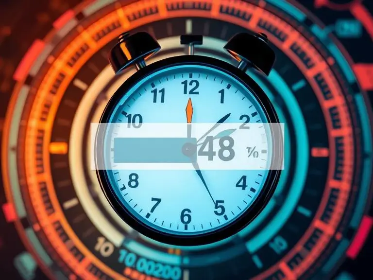 “Clock icon with AI generator interface in background, image loading bar in progress, digital countdown overlay”
Place this image beside speed benchmark section.