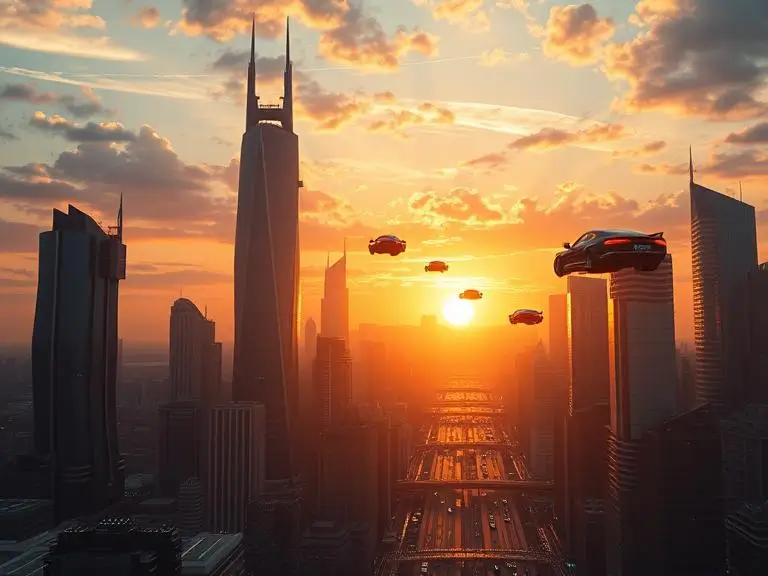 “A futuristic city skyline at sunset with flying cars, ultra-realistic, 4K resolution, cinematic lighting”
(Use this image to visually demonstrate Zooli’s realism capabilities)