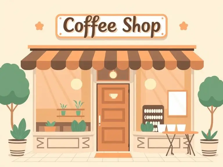 “Vector illustration of a coffee shop storefront, pastel color scheme, flat design style, scalable for logo or print”
(Use this image to demonstrate Firefly’s ability to output vector-based graphics)